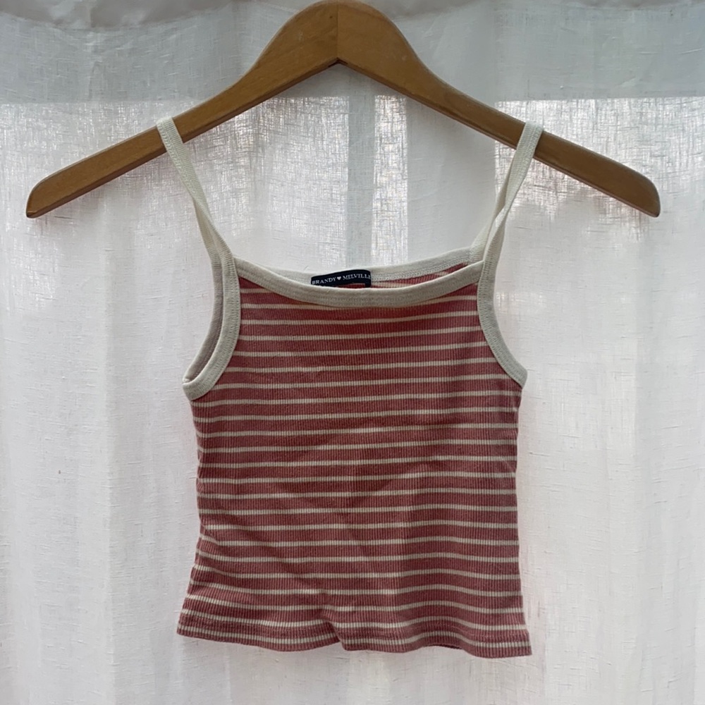 Brandy Melville pink striped tank